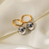 Two-Tone Gold Silver Hoop Earrings