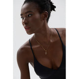 Dainty Gemstone Cross Necklace