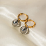 Two-Tone Gold Silver Hoop Earrings