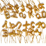Gold letter-shaped balloons on a white background with 'Yarup' branding.