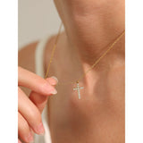 Delicate Crystal Cross Pendant Necklace