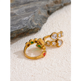 Heart Studded Statement Ring