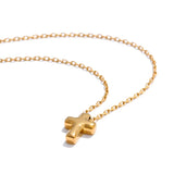 Gold necklace with a hashtag pendant on a white background