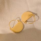 Half Round Statement Hoop Earrings - Waterproof Gold-Filled Jewelry