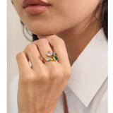 Heart Studded Statement Ring