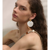 Statement Pearl Shell Drop Earrings