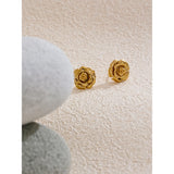 Rose Flower Petal Stud Earrings - Waterproof Gold-Filled Dainty Jewelry
