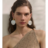Statement Pearl Shell Drop Earrings