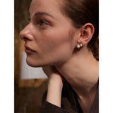 Three-piece round freshwater pearl stud earrings with gold plating, simple and elegant for daily or special wear
