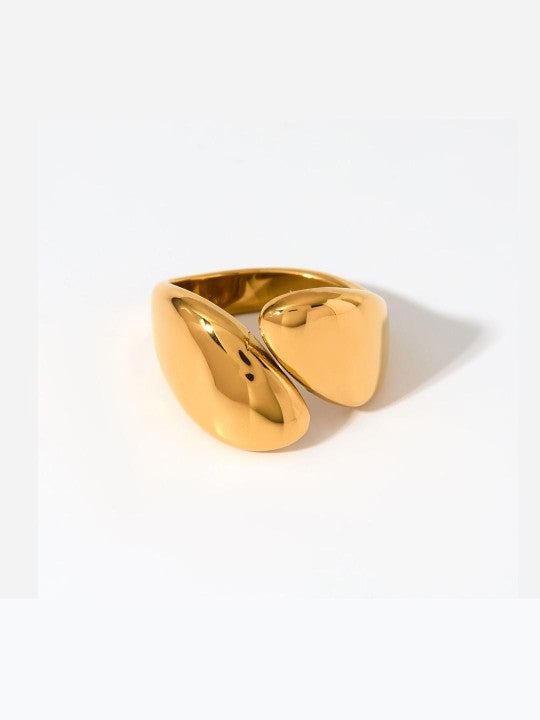 Stylish Sculpted Waterdrop Chunky Ring, 18K gold-plated, with a unique design that adds a modern touch to your everyday or special occasion wear.