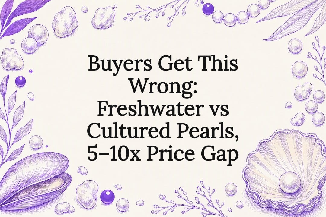 Freshwater and cultured pearl comparison title card