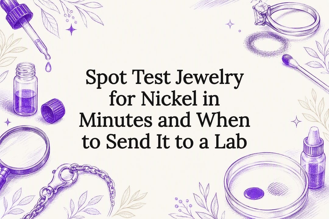 Decorative nickel jewelry testing title card