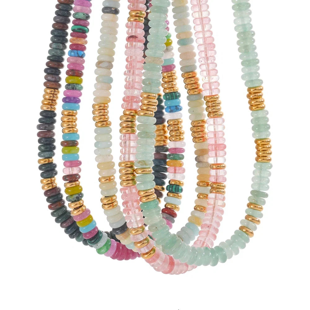 Ezra Gems natural stone bead necklace in 21 stone varieties, birthstone-inspired jewelry