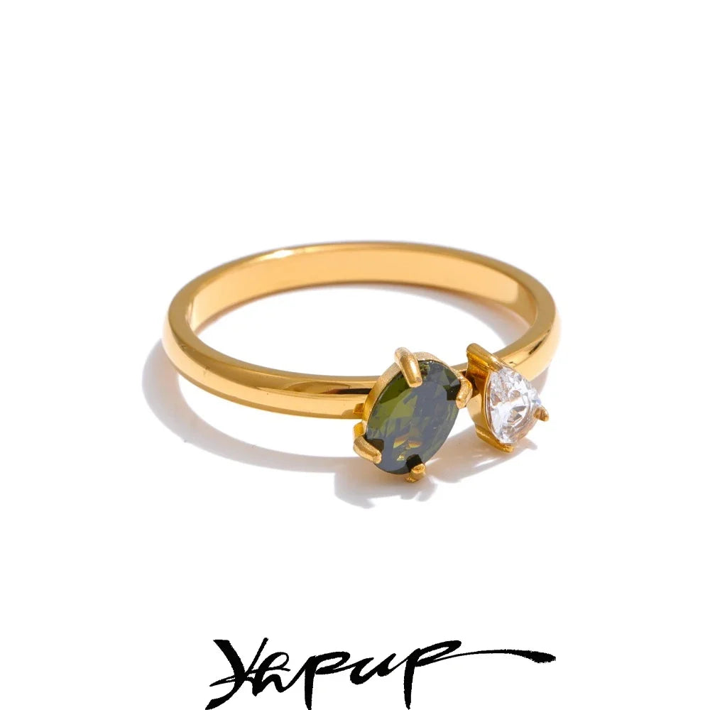 Ezra Gems thin stackable CZ ring, a dainty, adjustable option for a promise ring