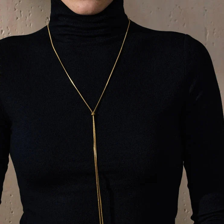 Ezra Gems adjustable gold chain necklace — 18k gold-plated stainless steel, waterproof and tarnish-free