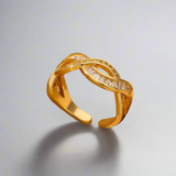 Intertwined Design Sparkle Ring