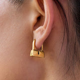 Dainty Lock Hoop Earrings — waterproof hypoallergenic gold-plated jewelry | Ezra Gems