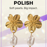 Blooming Flower Pearl Earrings - Earrings