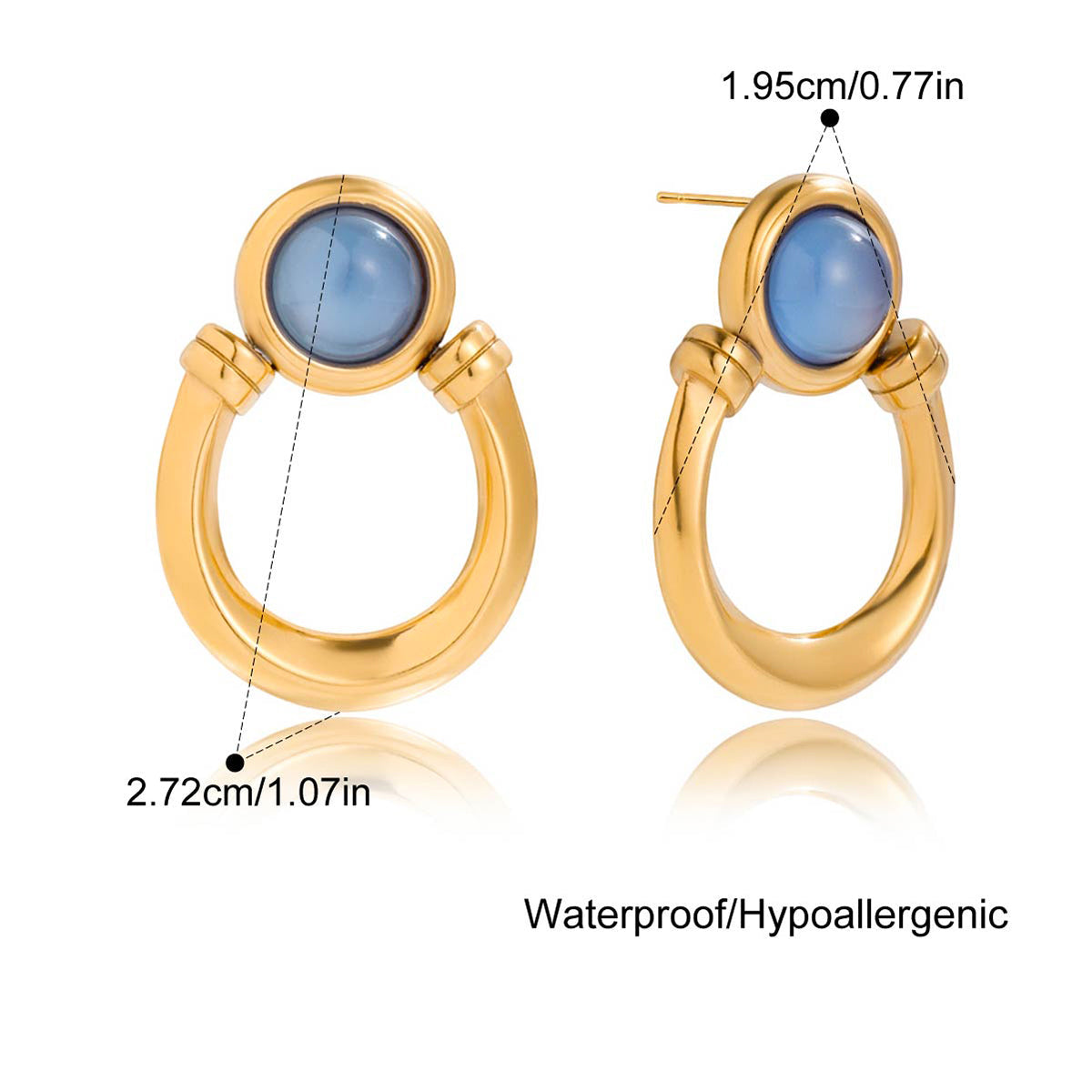 Horseshoe Layered Necklace and Earring Set — waterproof hypoallergenic stainless steel 18K gold-plated jewelry | Ezra Gems