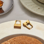 Dainty Lock Hoop Earrings — waterproof hypoallergenic gold-plated jewelry | Ezra Gems