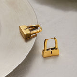 Dainty Lock Hoop Earrings — waterproof hypoallergenic gold-plated jewelry | Ezra Gems