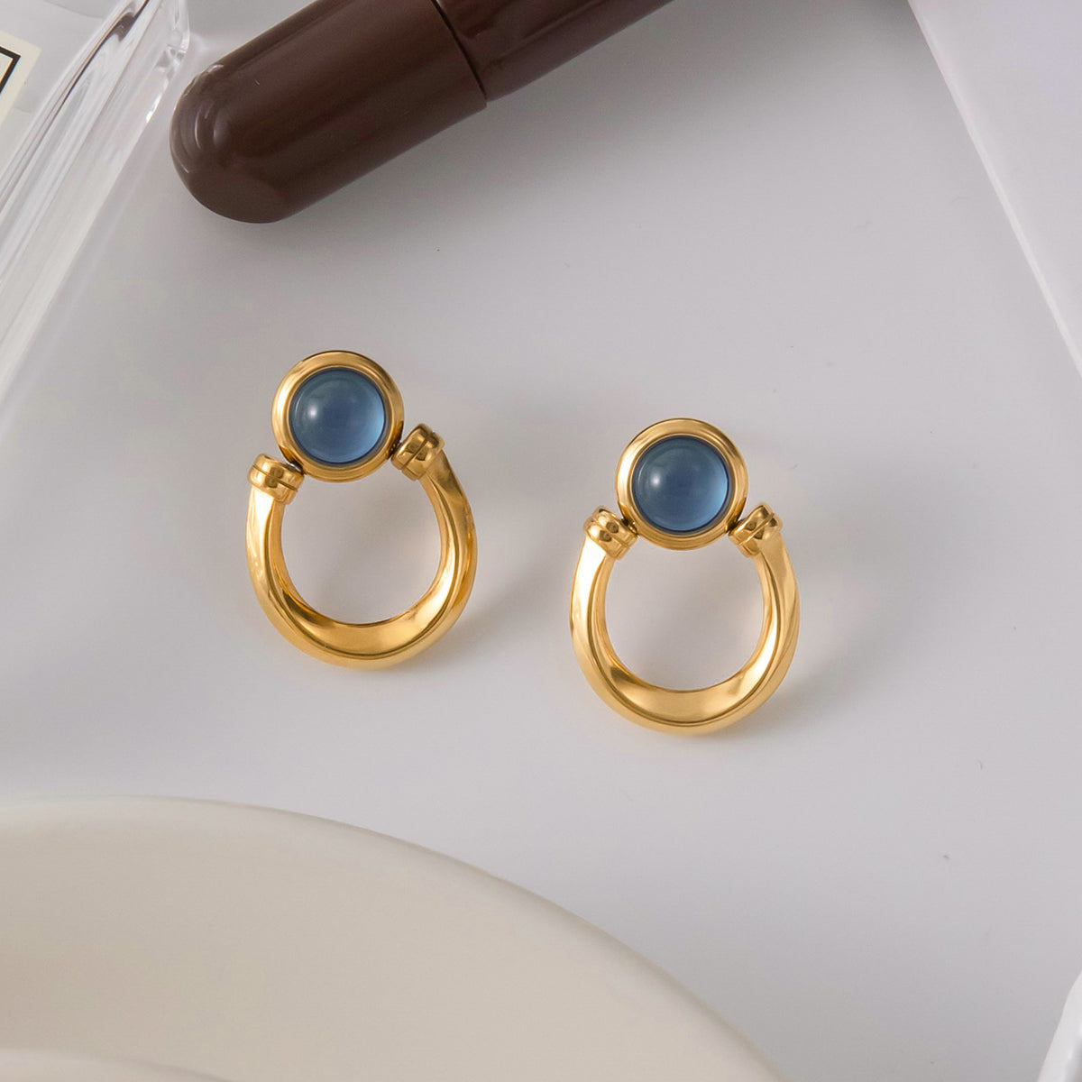 Horseshoe Layered Necklace and Earring Set — waterproof hypoallergenic stainless steel 18K gold-plated jewelry | Ezra Gems