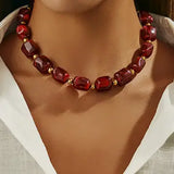 Resin Acrylic Pearl Bead Necklace