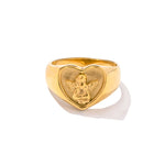 Zircon Shell Chubby Dome Ring – Waterproof 18K Gold Plated Ring | Ezra Gems