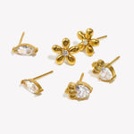Mini Zircon Flower Stud Earrings – Waterproof 18K Gold Plated Earring | Ezra Gems