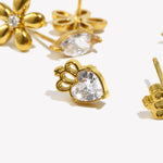 Mini Zircon Flower Stud Earrings – Waterproof 18K Gold Plated Earring | Ezra Gems