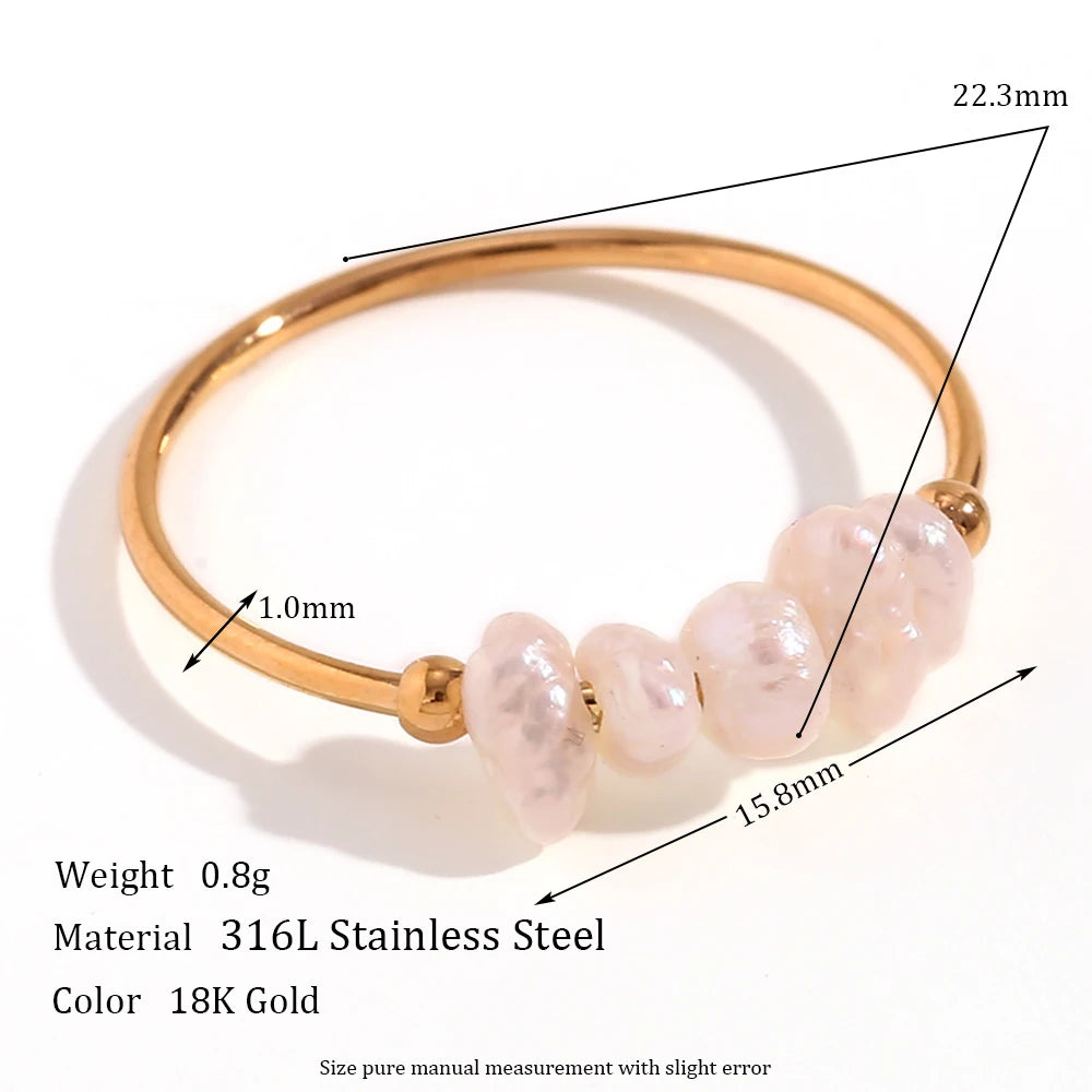 Freshwater Pearl Solitaire Ring – Waterproof 18K Gold Plated Ring | Ezra Gems