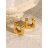 Glossy Square Ear Cuff Earrings – Waterproof 18K Gold Plated Earrings | Ezra Gems