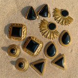 Black Stone Statement Earrings