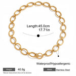 Chunky O-Link Toggle Chain Necklace – Waterproof 18K Gold Plated Necklace | Ezra Gems