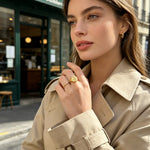 Engraved Wildflower Signet Ring – Waterproof 18K Gold Plated Ring | Ezra Gems