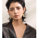 Hammered Rectangle Drop Earrings