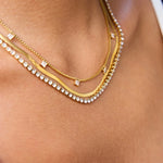 Layered Square Zirconia Necklace – Waterproof 18K Gold Plated Necklace | Ezra Gems