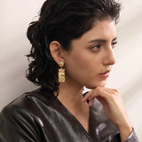 Hammered Rectangle Drop Earrings