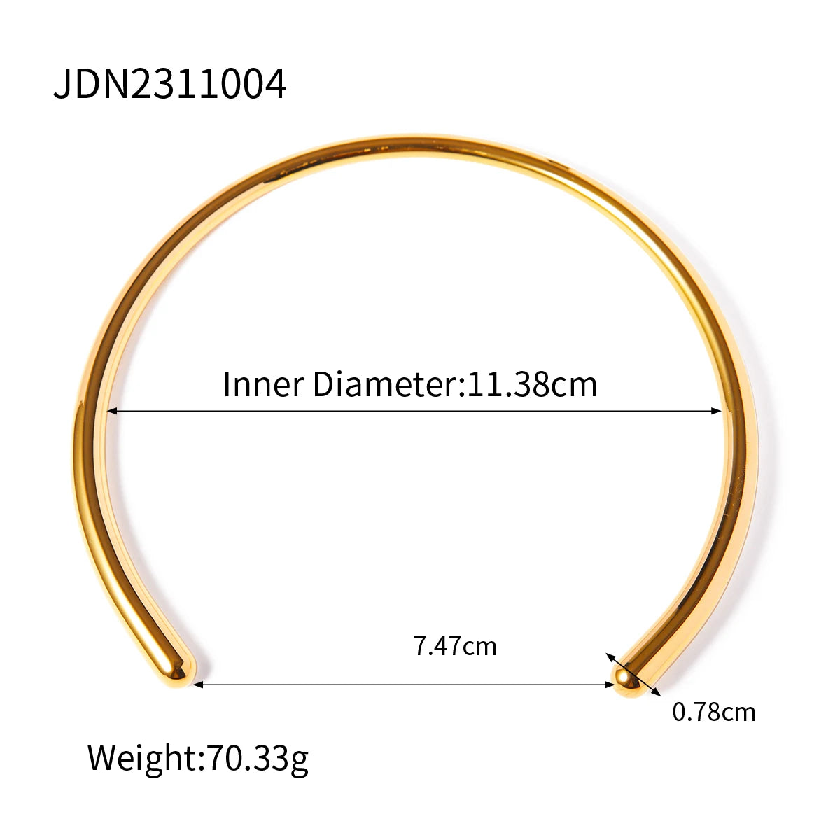 Minimalist Glossy Collar Necklace – Waterproof 18K Gold Plated Necklace | Ezra Gems