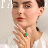 Stone Wide Band Ring