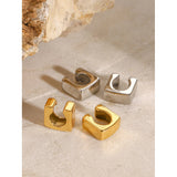 Glossy Square Ear Cuff Earrings – Waterproof 18K Gold Plated Earrings | Ezra Gems