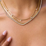 Layered Square Zirconia Necklace – Waterproof 18K Gold Plated Necklace | Ezra Gems