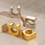 Glossy Square Ear Cuff Earrings – Waterproof 18K Gold Plated Earrings | Ezra Gems