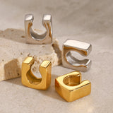 Glossy Square Ear Cuff Earrings – Waterproof 18K Gold Plated Earrings | Ezra Gems