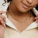 Layered Square Zirconia Necklace – Waterproof 18K Gold Plated Necklace | Ezra Gems