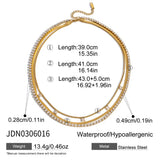 Layered Square Zirconia Necklace