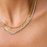 Layered Square Zirconia Necklace – Waterproof 18K Gold Plated Necklace | Ezra Gems
