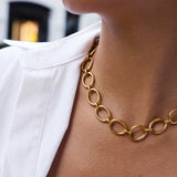 Chunky O-Link Toggle Chain Necklace – Waterproof 18K Gold Plated Necklace | Ezra Gems