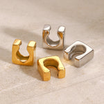 Glossy Square Ear Cuff Earrings – Waterproof 18K Gold Plated Earrings | Ezra Gems