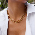 Chunky O-Link Toggle Chain Necklace – Waterproof 18K Gold Plated Necklace | Ezra Gems